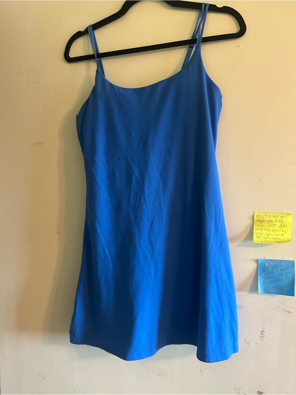 Blue Spaghetti Strap Athletic Dress